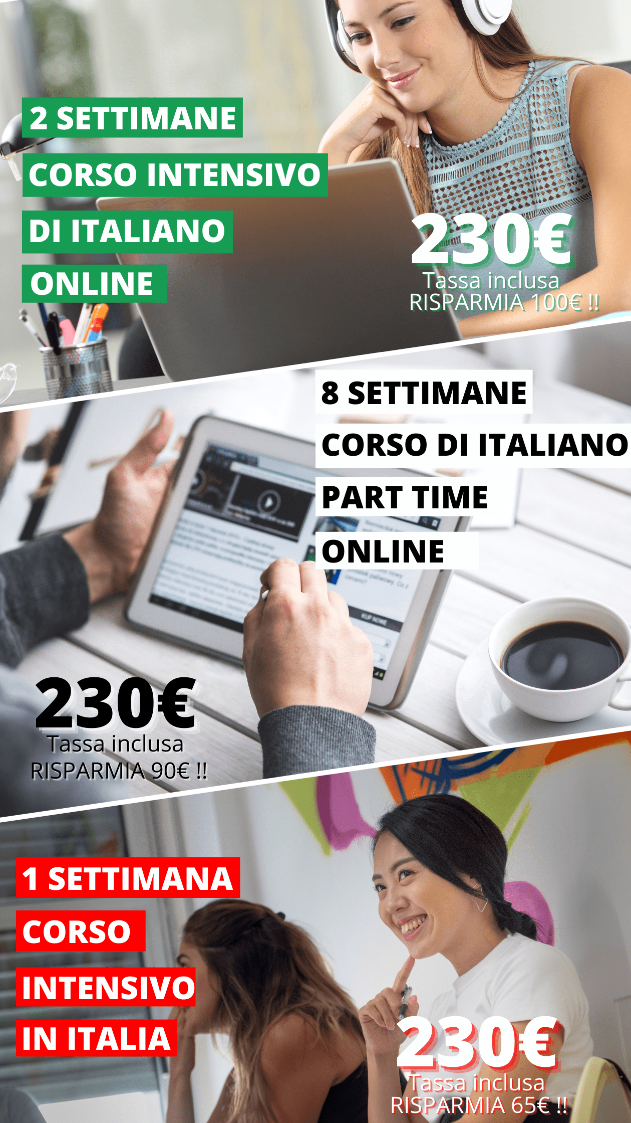 Offerta black friday per studiare italiano online e in Italia