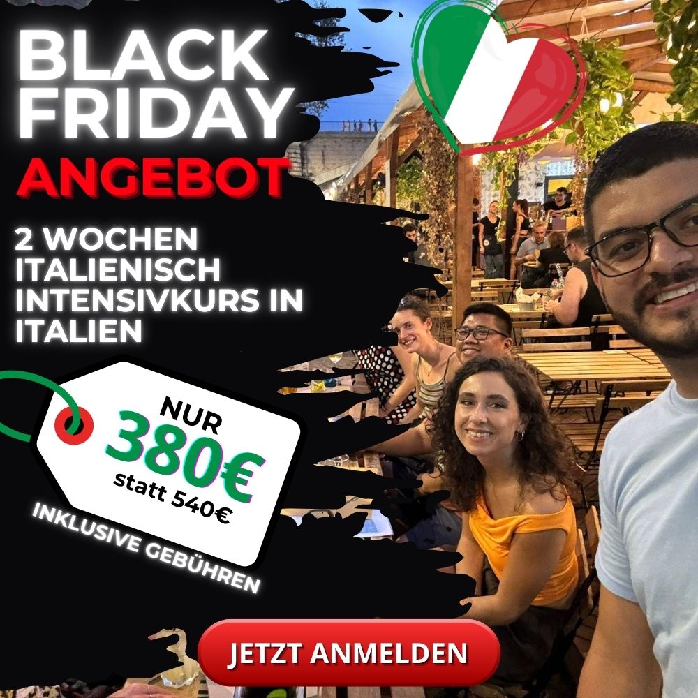 Black Friday Angebot zum Italienischlernen in Italien