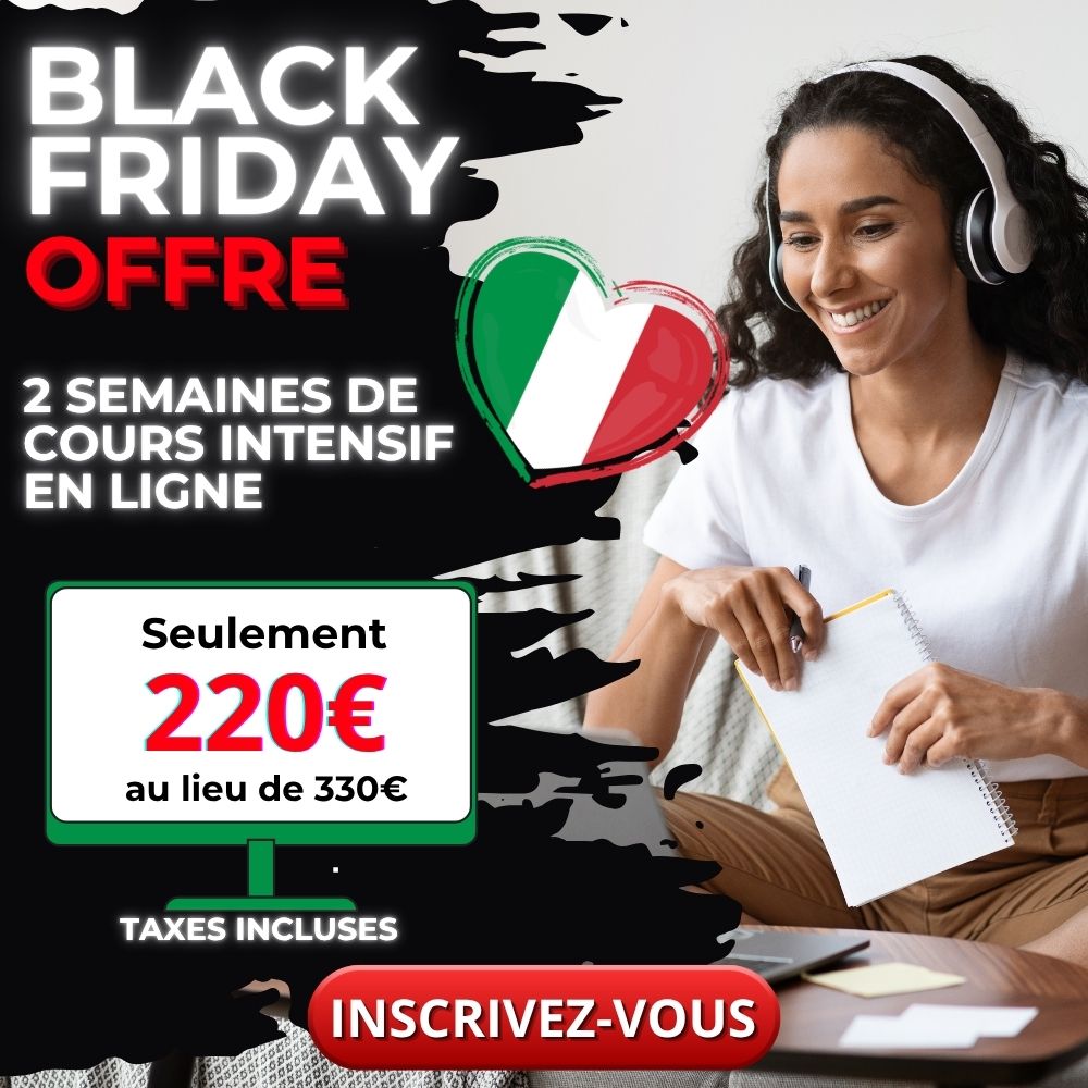 Offre Black Friday pour étudier l'italien en ligne