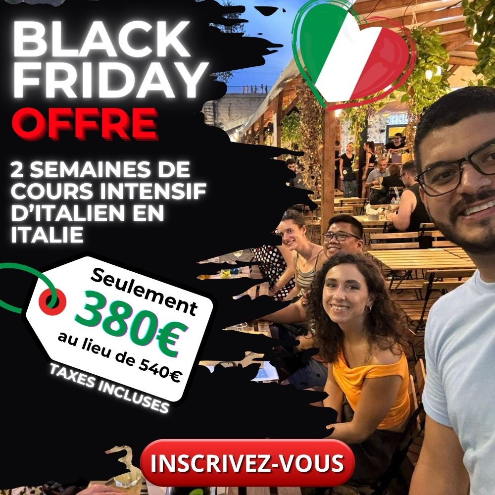 Offre Black Friday pour étudier l'italien en Italie