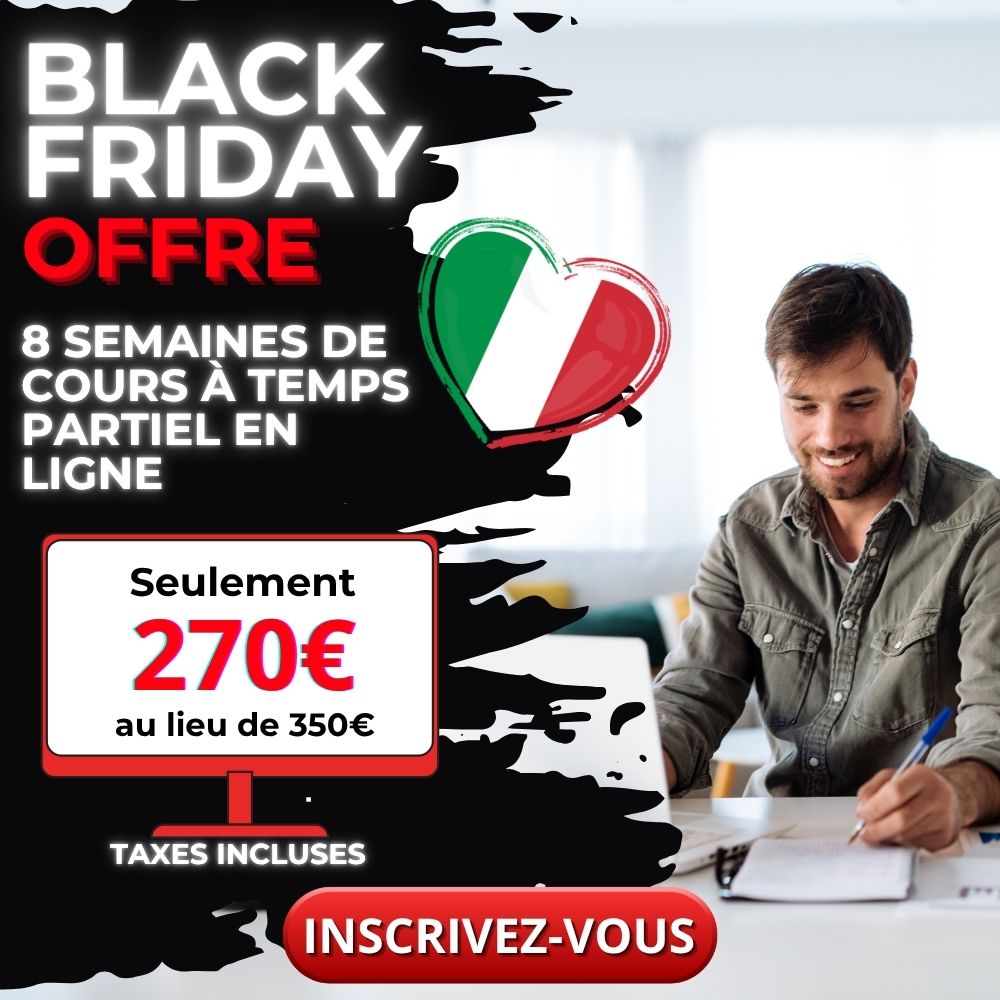 Offre Black Friday pour étudier l'italien en ligne