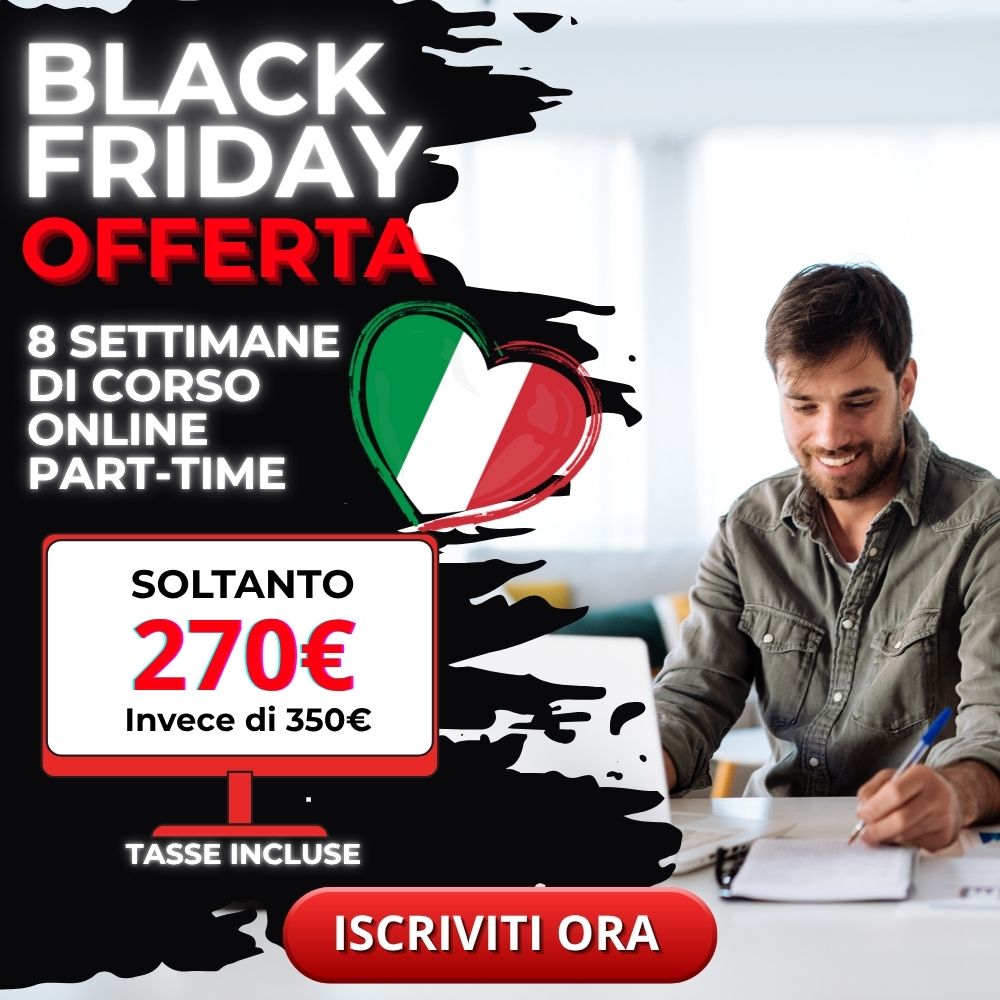 Offerta Black Friday per imparare l'italiano online