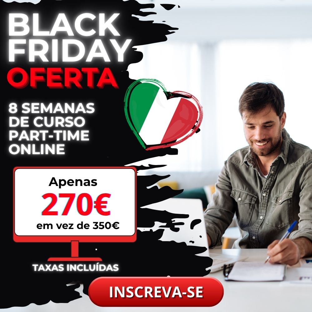 Oferta da Black Friday para estudar italiano online