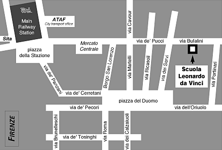 Mapa da Escola Leonardo da Vinci em Florença